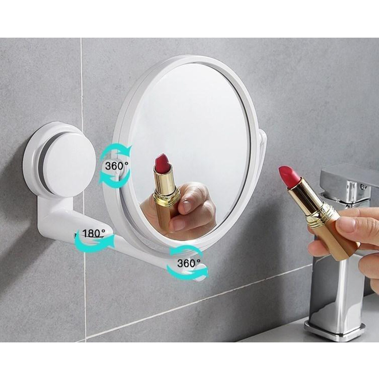 Wall Mount Makeup Mirror 6-Inch One/Two-Sided Extendable Bathroom Vanity Extend Mirror