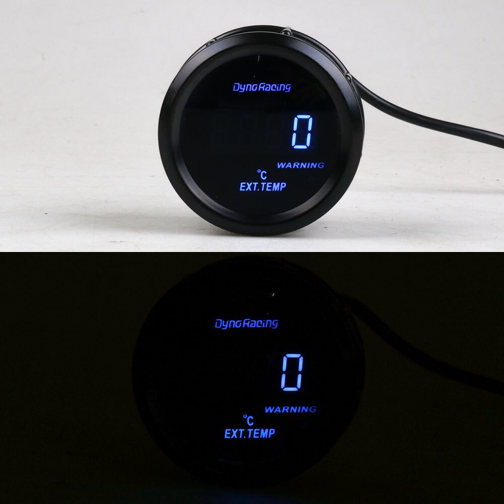 Dynoracing 2 " 52mm avgastemperaturmätare digital avgastempmätare blå led egt ext gauge bilmätare med sensor