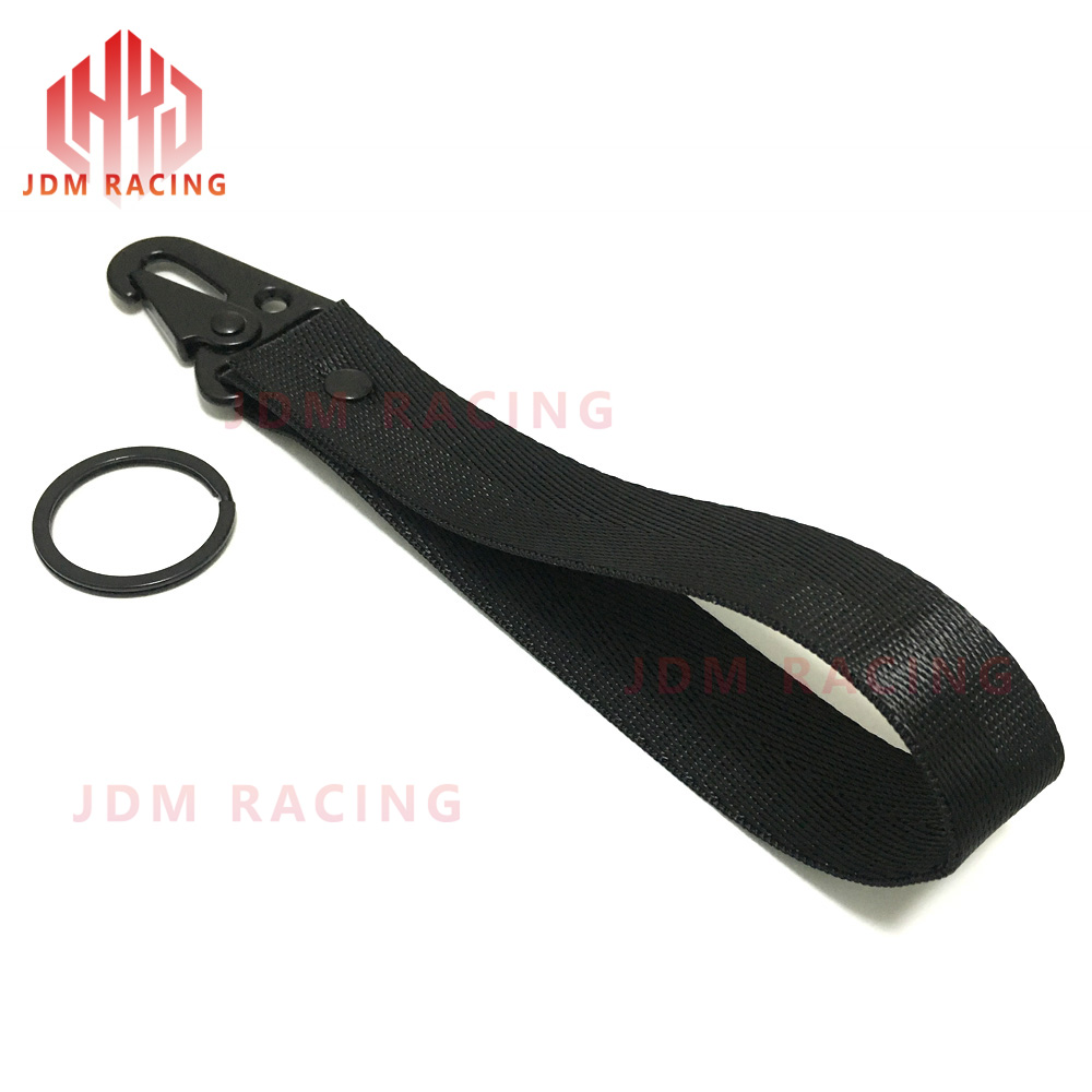 Yleiskäyttöiset hinaushihnat, materiaali auton avainköysi, auton avaimenperä, sileä pinta, auton avaimenperäketju, auton sisätilojen avaimenperä: Musta lyhythihainen