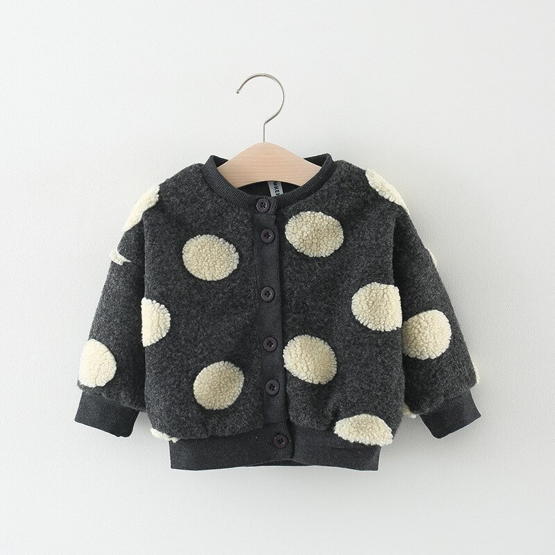 Winter Toddler Baby Girl Coats Outerwear Warm Long Sleeve Sweet Dot Print Costume