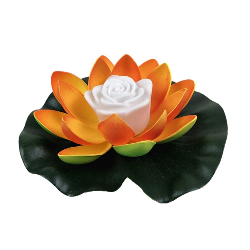 Lotus Flower Shape Pond Lantern Light Floating Led Festival Outdoor Solar Powered Waterproof Garden Decorative Lighting Lamp: L / OY