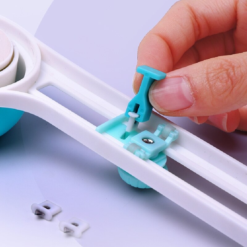 Rotary Paper Cutter Set with 3 Blades Circle Paper Cutting Tools Dual-scale for Kids DIY Invitations Cards Photo Album