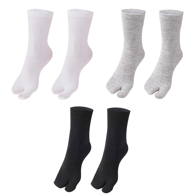 3Pairs/Lot Japanese Style Tabi Toe Socks Cotton Men Women Bamboo Fiber Deodorant Breathable Separate Kimono Flip FlopTwo Fingers: PURPLE