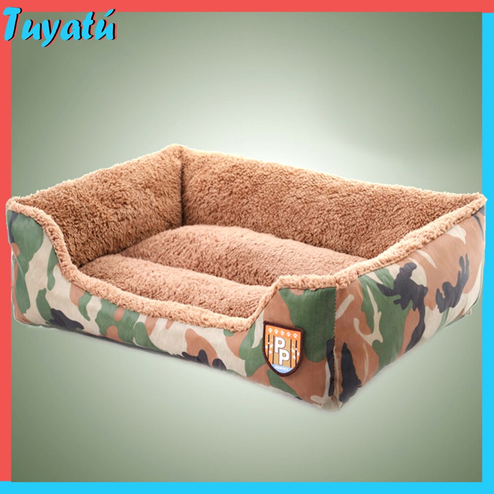Lugnande stor hundsäng för stora medelstora små hundar hus camo liten fluffig hundsäng korgar lugnande husdjurssängar för hundar katter matta