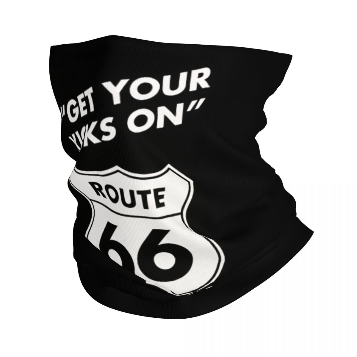 Benutzerdefinierte Ride The Route 66 Bandana Halstuch Gesichtsschal Abdeckung Biker Motorrad Cruise America Highway Stirnband Schlauch Sturmhaube: Silber