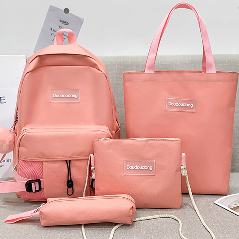 Canvas Rugzak 3 Stks/set Vrouwen School Rugzakken Schooltas Voor Tiener Meisjes Kids Book Bag Satchel