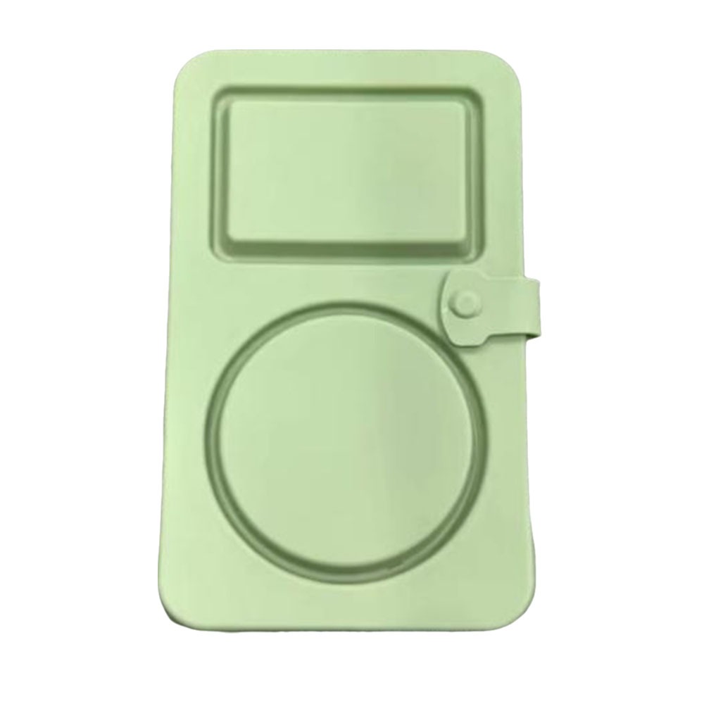 Conteneurs de collations réutilisables en Silicone, boîte à serpent pliable et étanche à Double compartiment avec couvercle, conteneurs d'assaisonnement de Sauce pour la maison: kaki foncé