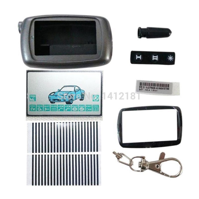 A9 Sleutelhanger Case Body Cover + A9 Lcd Display Zebra Flexibele Kabel Voor Twee Manier Auto Alarm Twage Starline A9 a8 Lcd Afstandsbediening