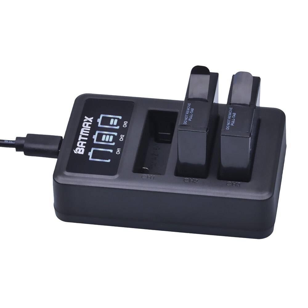 3.85v az16-1 paristoa xiaomi yi lite 2 4k 4k +  led usb 3 -paikkainen laturi xiao  yi 4k -toimintakameran akulle