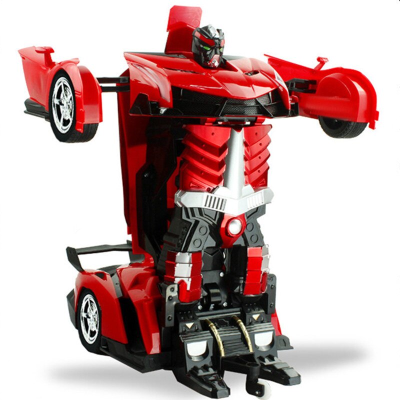 Elektrische Afstandsbediening Vehicle1: 18 Een Knop Vorm Veranderende Speelgoed Shape-Shifting Robot Model Speelgoed: red  lanbo