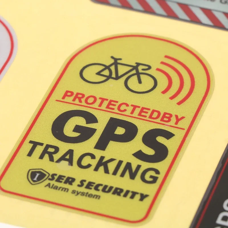 1 Juego de pegatinas de GPS para bicicleta, pegatina de advertencia antirrobo para motocicleta, pegatina reflectante de seguimiento impermeable, accesorios para bicicleta