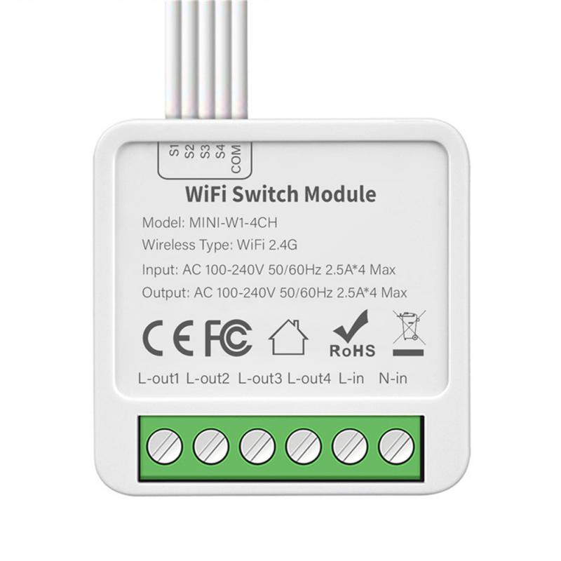 Tuya Zigbee/Wifi 1/2/3/4CH MINI inteligentny przełącznik dwukierunkowe sterowanie bezprzewodowy włącznik światła inteligentna automatyka domowa za pośrednictwem Alexa Google Home: Bundle4