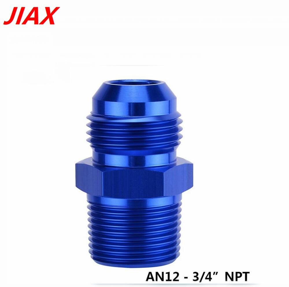 12AN AN-12 TO 3/4" NPT Male Thread Aluminum Anodized Fitting Adapter