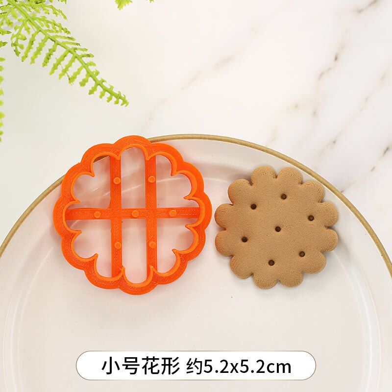 Cartoon 3D Indonesia Classic Biscuit Mold Pressing Birthday Antique Biscuit Cookie Baking Tool Sugar Craft Cookie Plunger Cutter: S-Flower shape