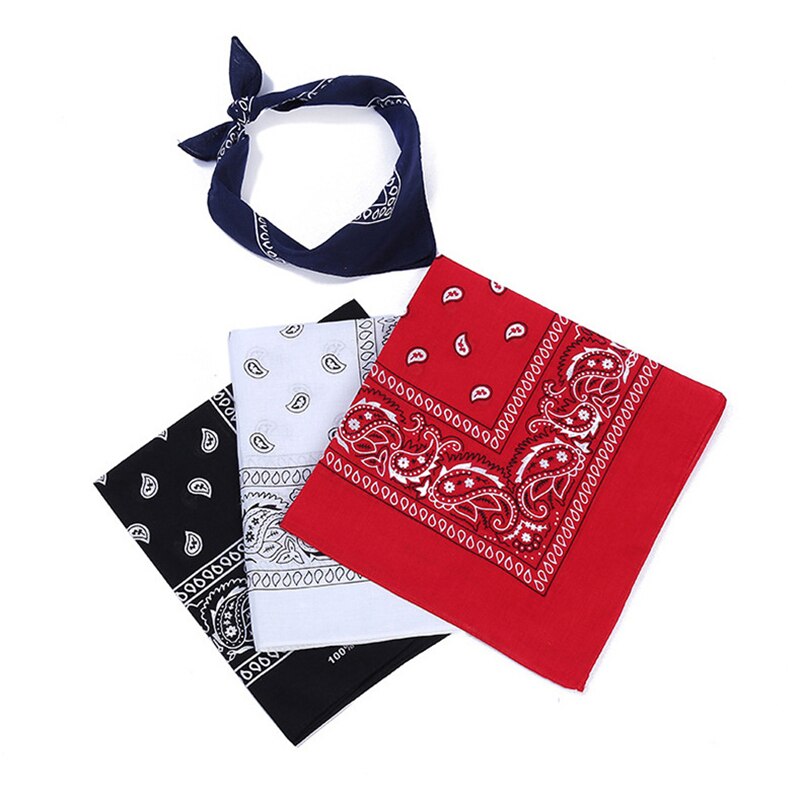 Bandana fazzoletto Unisex Hip Hop nero Paisley collo sciarpa sport copricapo polso avvolge testa sciarpe quadrate stampa fazzoletto