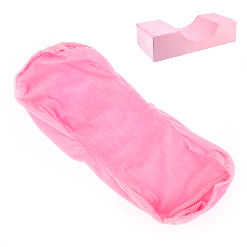 Almohada de espuma viscoelástica para el cuello, cojín suave para Injerto de pestañas, extensión de pestañas con bolsillo, salón de maquillaje: Blanco
