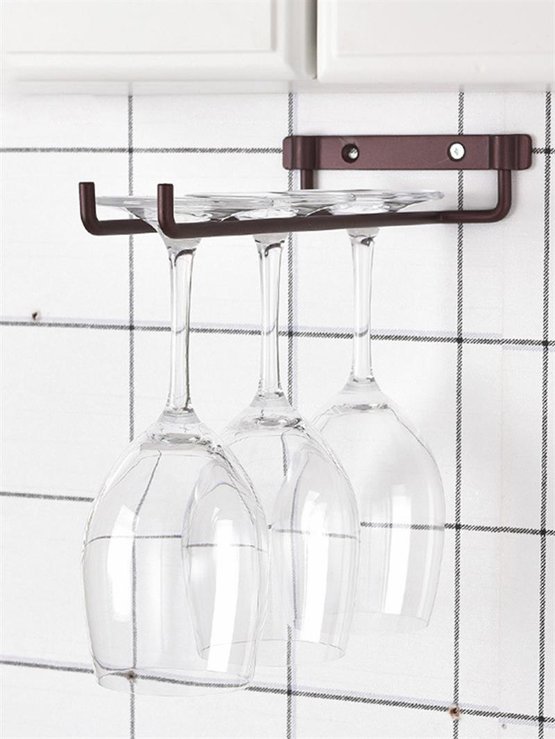 Estante para copa de vino de acero inoxidable, colgador colgante montado en la pared, soporte de copas y vasos cromados para Bar y cocina con tornillos