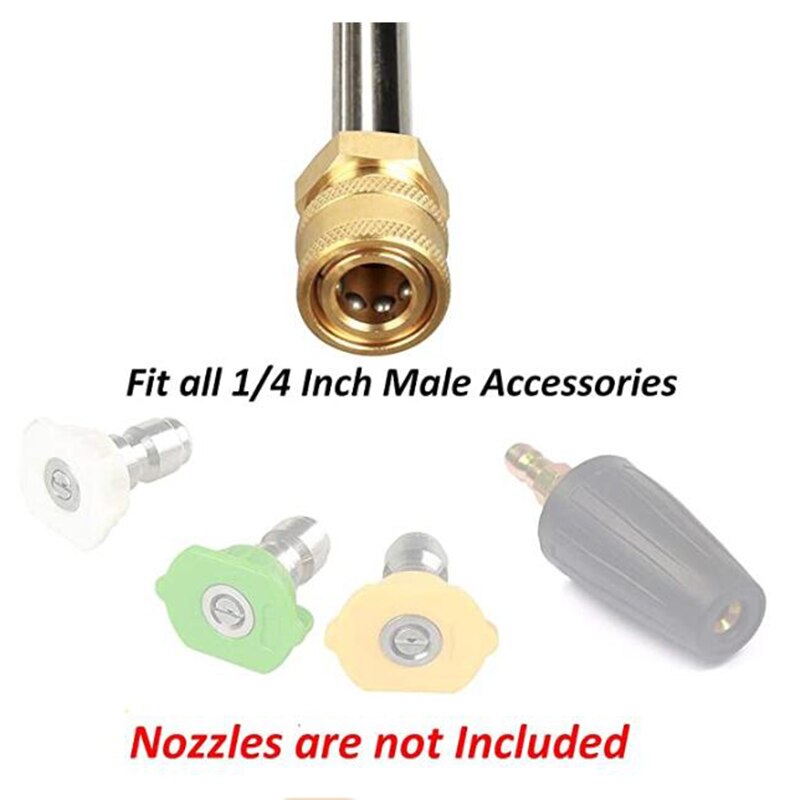 Tool Pressure Washer Extension Wand, 20 Inch Stainless Steel with 1/4" Quick Connect Power Washer Lance