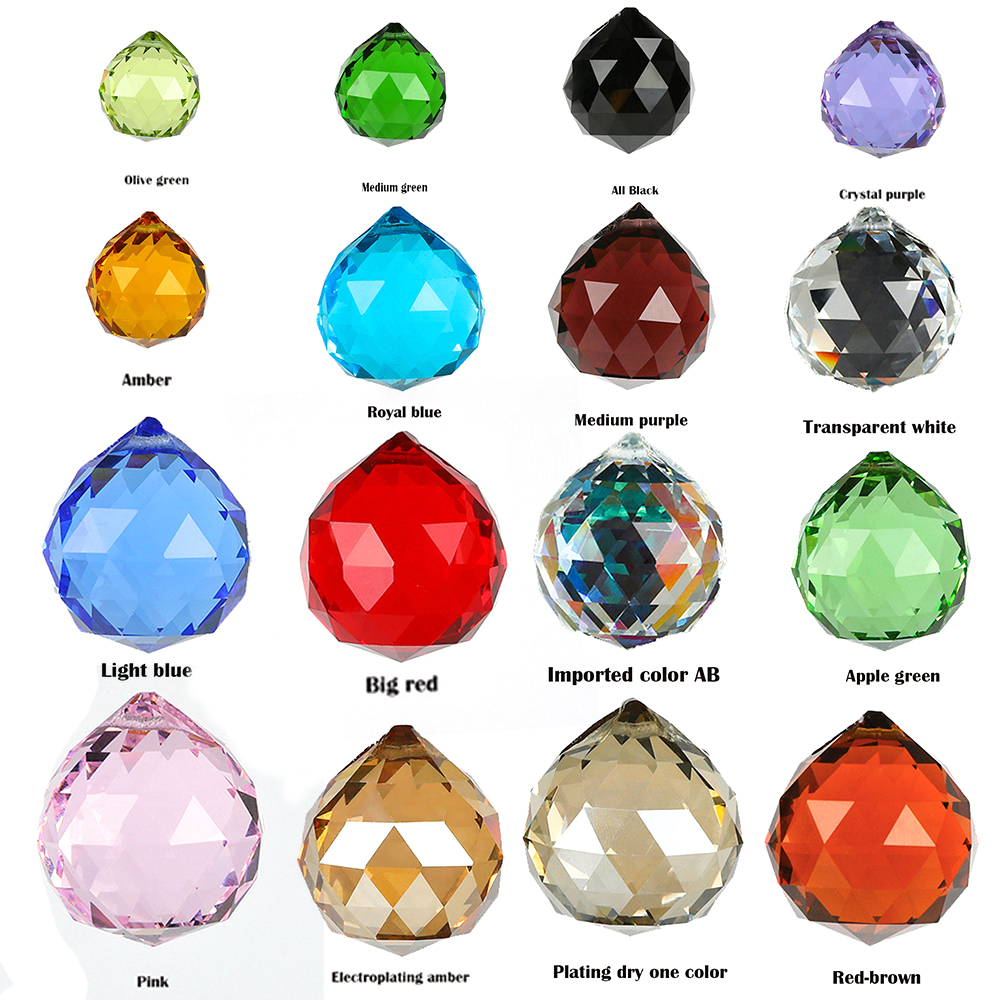20mm Klar Kristall Beleuchtung Ball Feng Shui Lampe Ball Prisma Regenbogen Sonne Fänger hause Hochzeit Party Dekoration