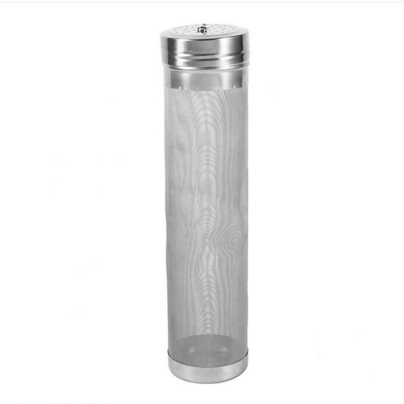 Stainless Steel Brew Beer Hop Mesh Filter Strainer with Hook Beer Brewing equipment inline filter distillation washable for bags: 7x29cm