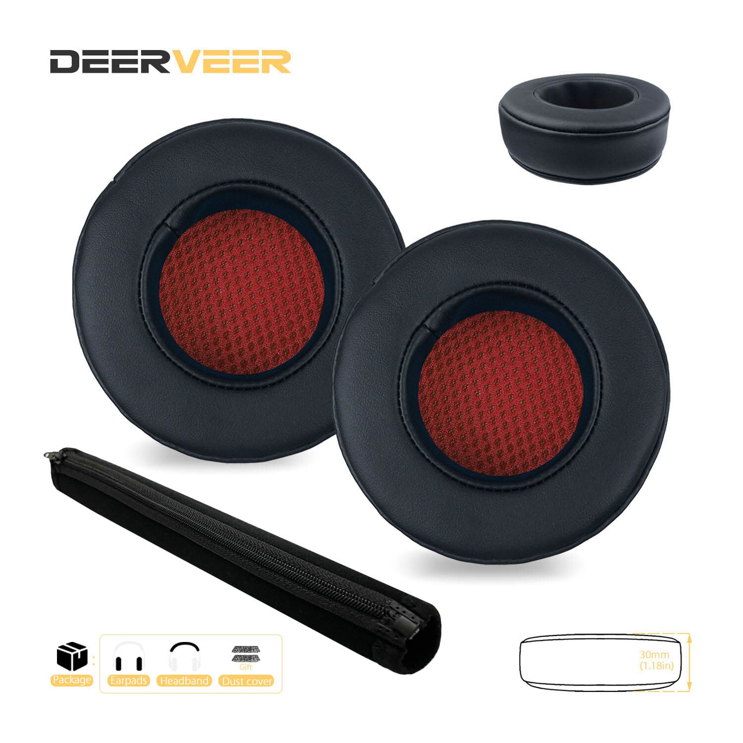 DEERVEER-almohadillas de repuesto para auriculares Bluedio T5, T4, T4S, cojines de espuma viscoelástica gruesa, diadema: 7 and band