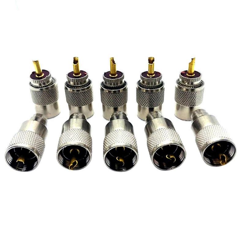 10 pces uhf pl259 macho torção-em conectores rg8 rg58 rf coaxial antena cabo cabo adaptador plug