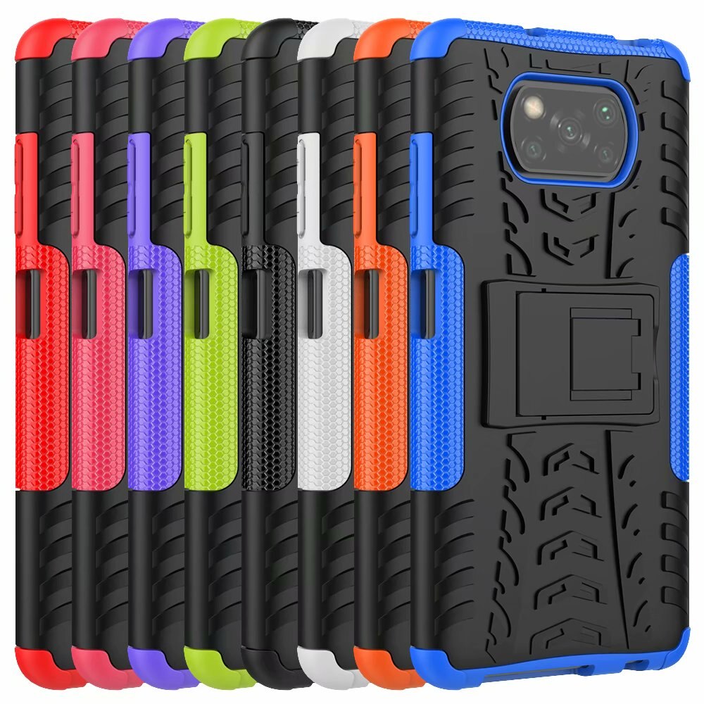 Armor telefoonhoesjes voor xiaomi poco  x3 nfc-hoesje + gehard glas, zachte pc-gel, hybride bescherming, siliconen harde hoes