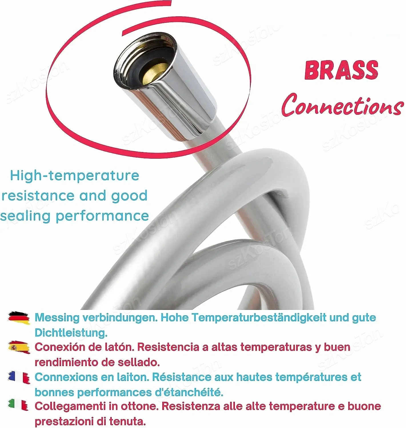 1/1.5/2m PVC Hoge Druk Zilver Gladde Doucheslang Voor Badkamer Handheld Hoofd Flexibele Sanitair anti Kronkelende GI/2 Universele