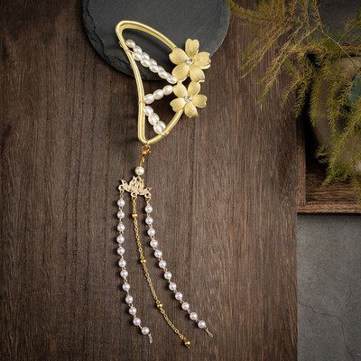 Vintage-schmetterlings-haarspange aus metall, chinesischer hanfu-haarschmuck für damen: 3