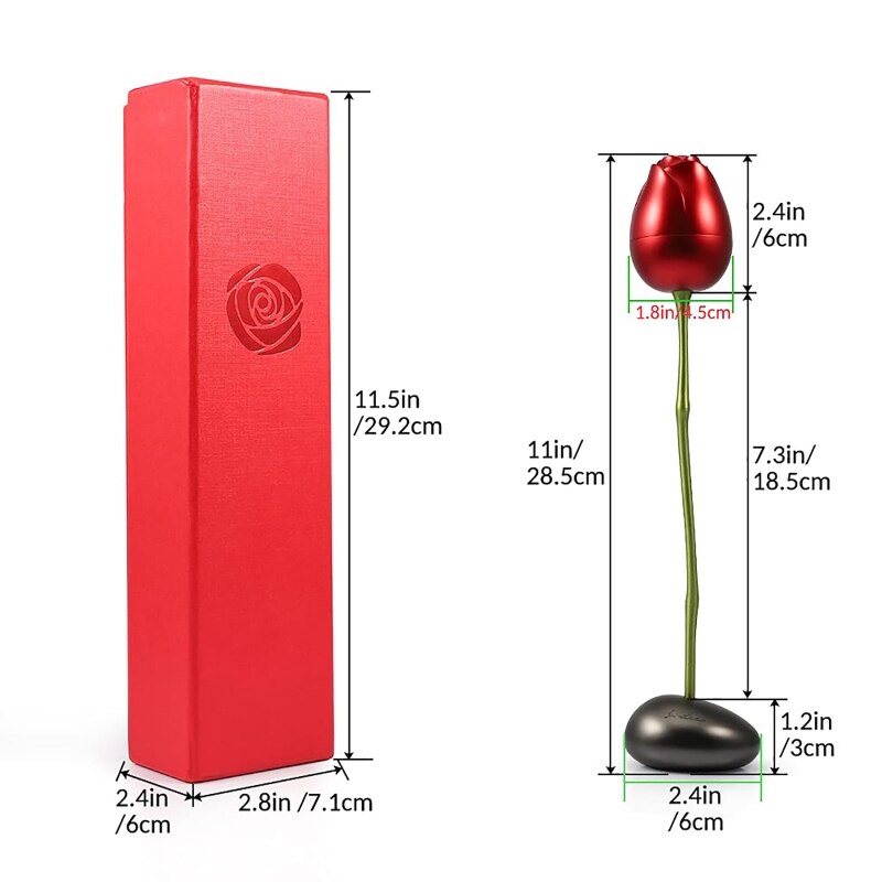 Fiori di rosa rossa per sempre conservati con supporto fiore di rosa in metallo con confezione regalo anniversario festa della mamma decorazioni di nozze