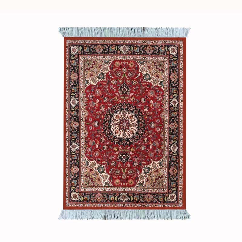 Alfombrilla de ratón grande persa para ordenador portátil, tapete de mesa de goma con borlas blancas, para Gaming, Pc, Teclado mecánico: BLANCO