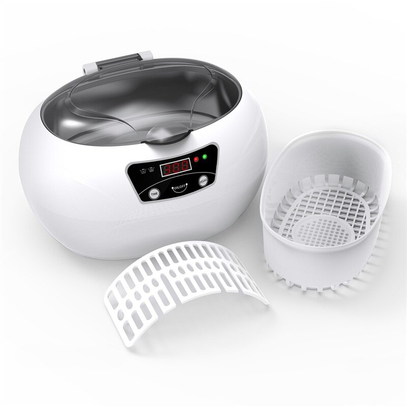 Mini bærbar ultralydvasker ultralydrenseenhet for briller smykker halskjede proteser ringklokke 40 khz 600ml: Default Title