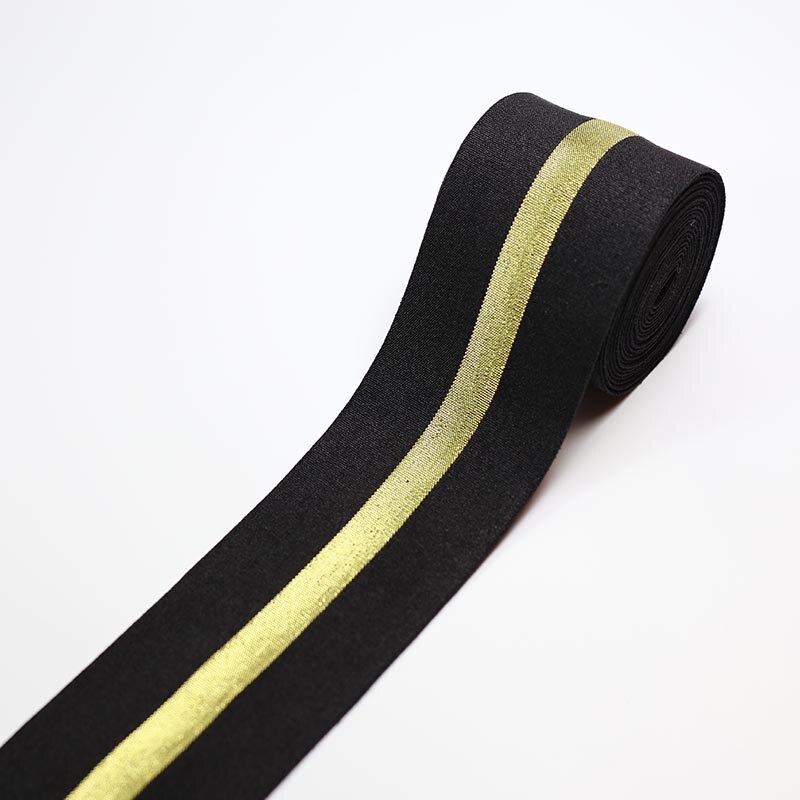 Guldstribe elastikbånd 50mm elastiske bånd tøjtasker bukser elastisk gummi 4cm webbing gør-det-selv sytilbehør
