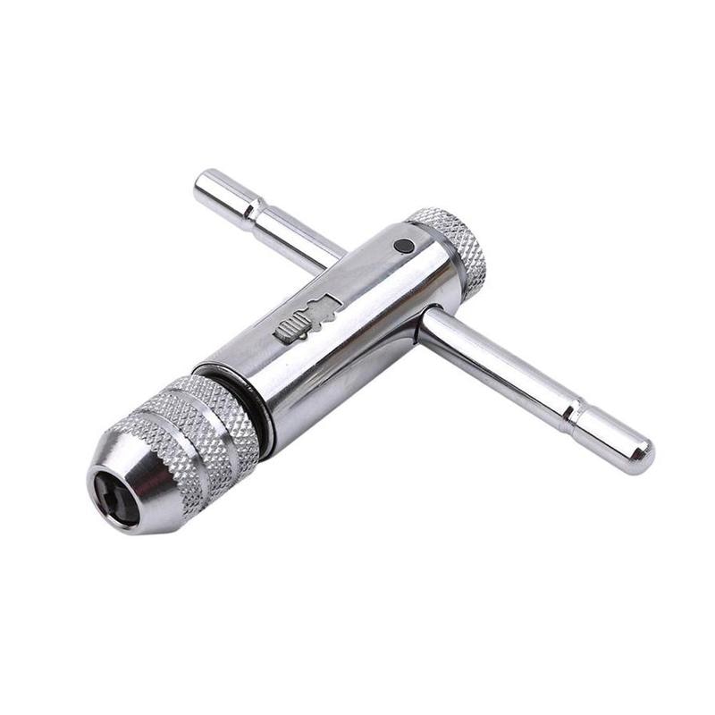 1Pc M3-M8 M5-M12 Verlengen Omkeerbare T Bar Handle Ratchet Voor Tap Sterven Kranen Sleutels Draad Tapping Wrench Verstelbare Houder tool
