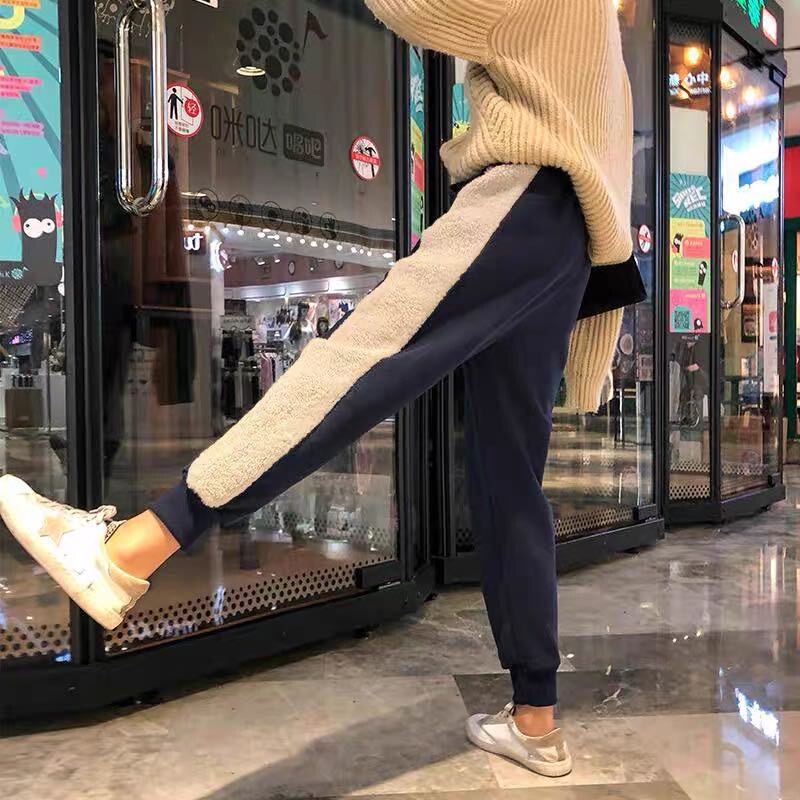 928 # Winter Dicke Warme Plus Samt Mutterschaft Hosen Sport lässig Thermische Vlies Bauch Jogginghose für Schwangere Frauen Schwangerschaft