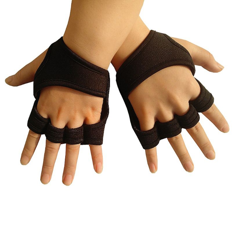 1pair Weightlifting Workout Crossfit Fitness Gloves Weight Training Gloves Gym Barehand Grip for Rowing Pull Up