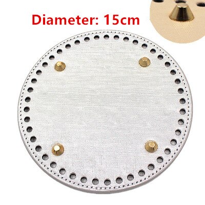 1 Pc Oval Long Round Leather Bottom with Holes Rivet for Knitted Bag PU Leather Bag Accessories DIY Woven Crochet Bag Bottom: B
