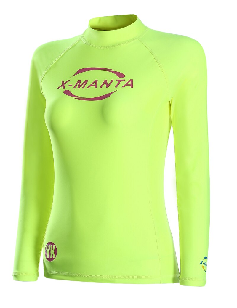 Långärmad polyester & spandex dam utslagsskydd badkläder dam slim solskydd badkläder rashguard strand dykning surf shirt