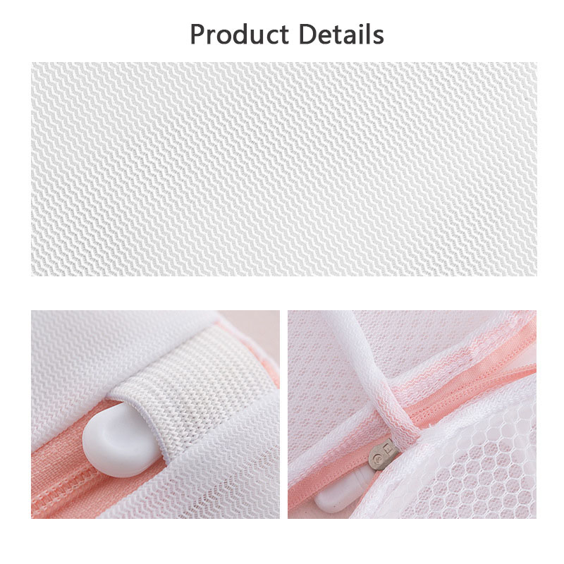 Fresh Solid Laundry Washing Bag Beautiful Zippers High Density Permeable Mesh Large Washing Machine Protection Bags For Clothes