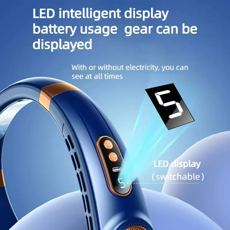 Draagbare nekventilator Persoonlijke 4000mAh Bladeless Cooling Nekventilator Blaaskoude lucht Nekkoeler Draagbare ventilator rond uw nek Verstelbaar