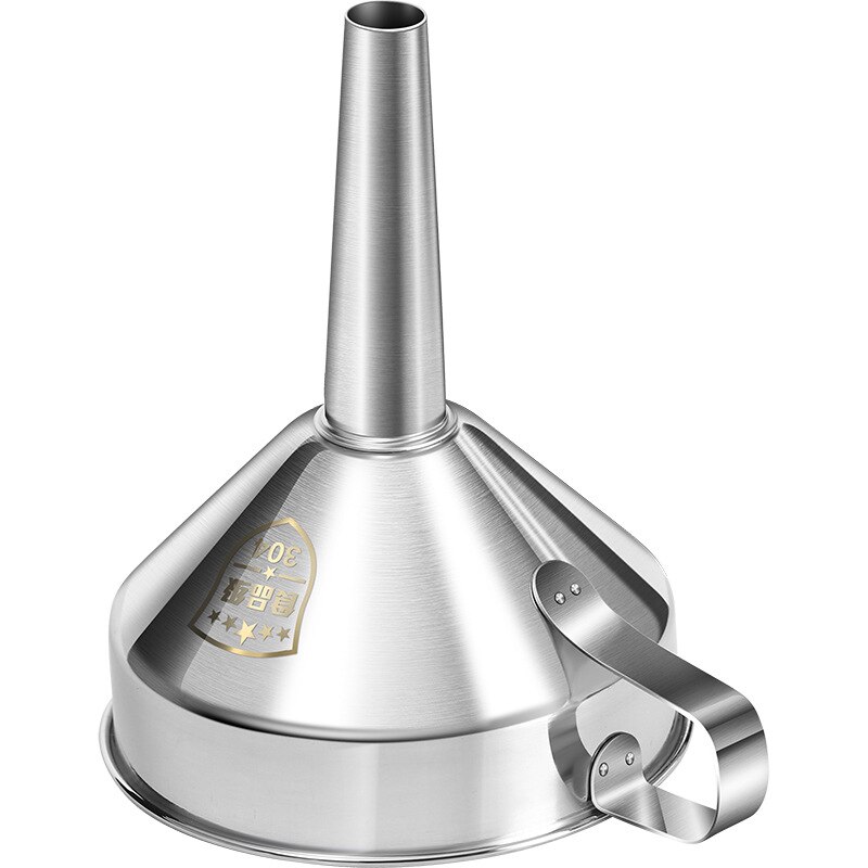 Stainless Steel Funnel Kitchen Oil Liquid Dispensing Thicken Metal Funnel with Detachable Strainer Filter Cook Oil Wine Funnel
