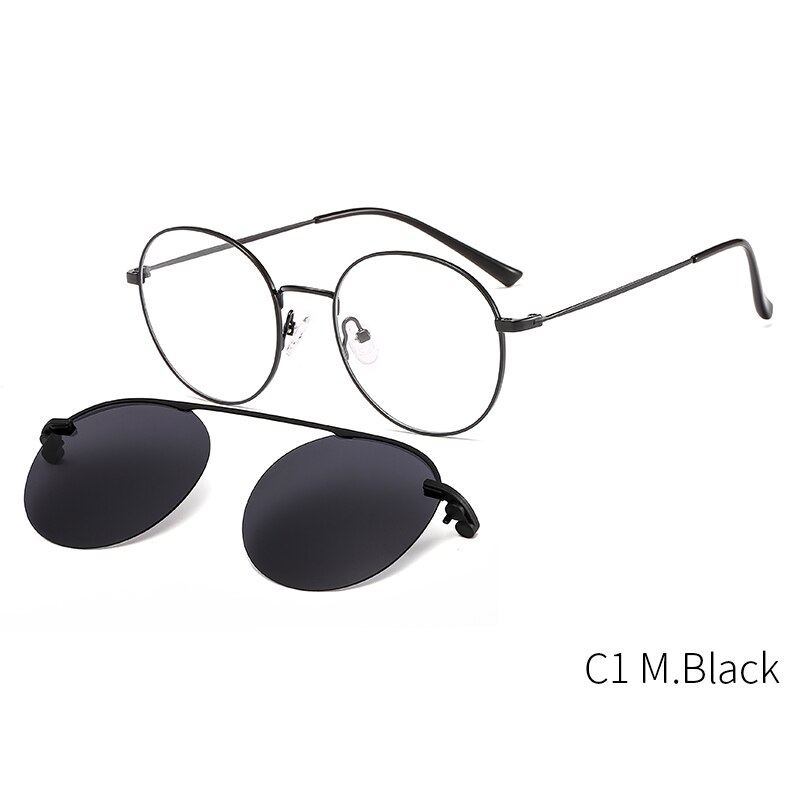 CEOFY – lunettes de soleil polarisées pour hommes et femmes, monture ronde avec Clip magnétique