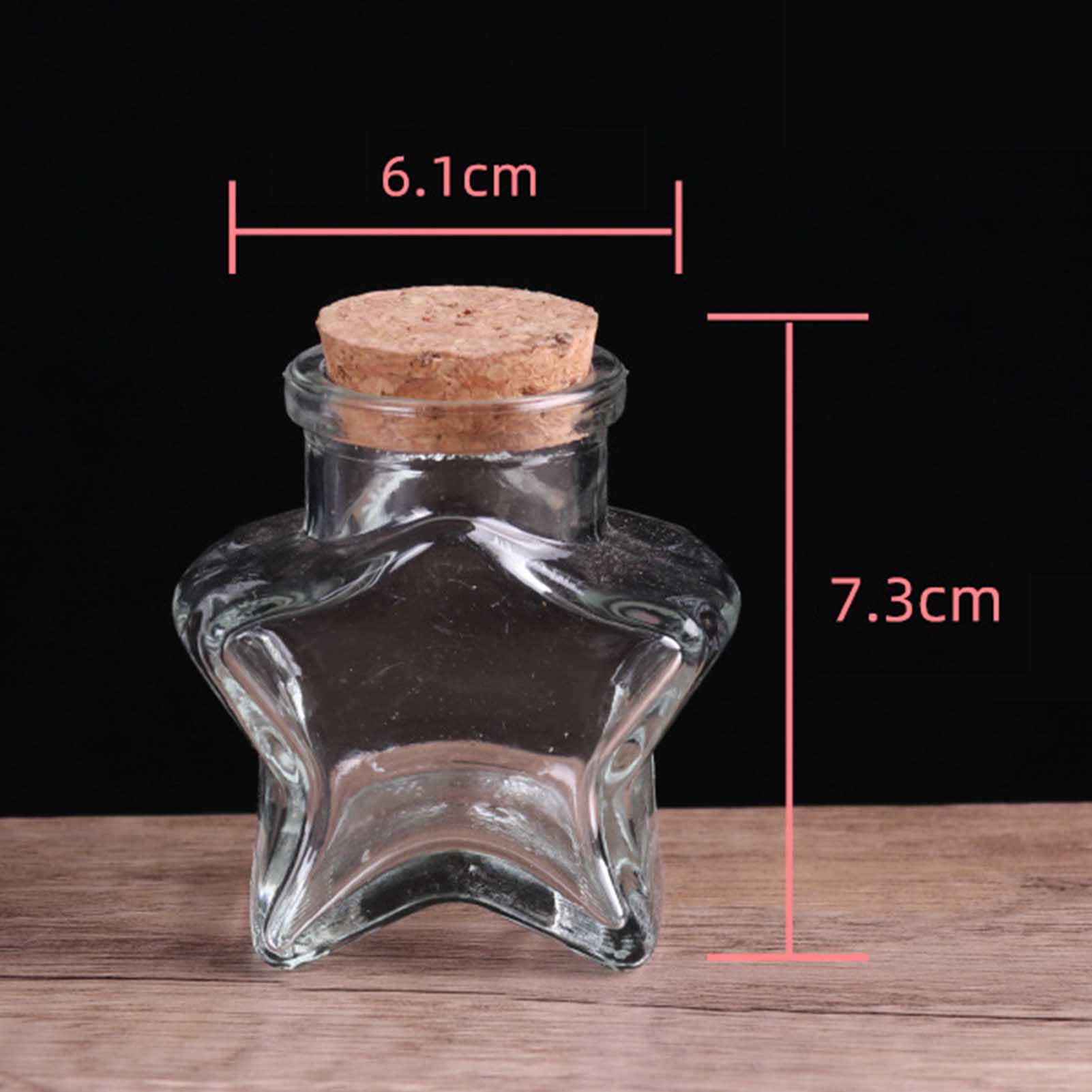 Botellas de vidrio en forma de estrella, adorno de deseos, manualidades, tarros de , de boda de Navidad, botella de almacenamiento transparente, decoraciones navideñas: Gris claro