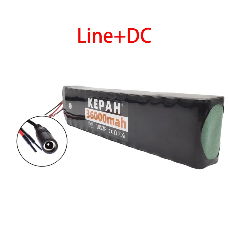 36 V 36 Ah wiederaufladbarer Lithium-Akku 18650 10S3P 500 W Leistung modifizierter 36 V Elektroroller-Akku mit BMS, SYP XT60 JST: Brown