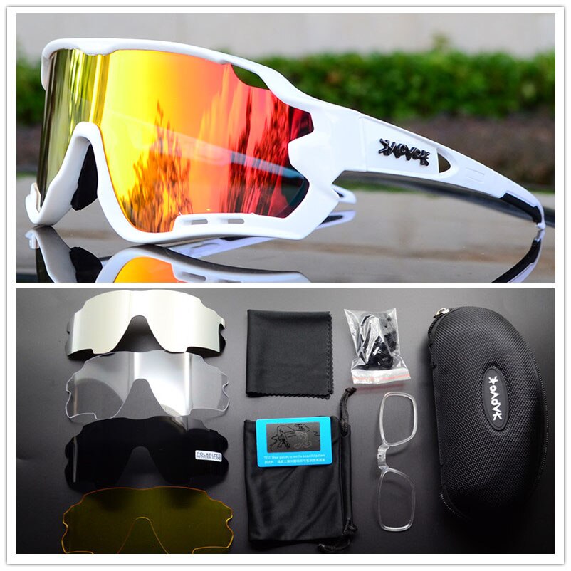 Fietsen Bril Gepolariseerde TR90 5 Lens Outdoor Sport Bril Mtb Racefiets Bril Fietsen Eyewear UV400 Fietsen Zonnebril: KEBR-13