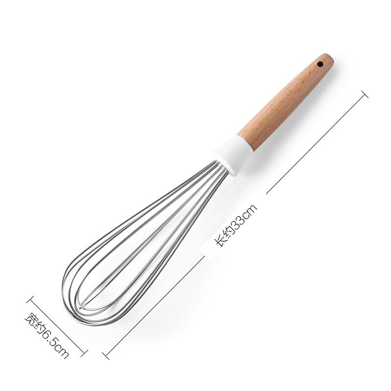 Silicone Kitchen Cooking Tools Set Cook Utensils Kits Non-stick Cookware Wooden Handle Kitchenware Spatula Shovel Baking Gadgets: 1pc egg beater