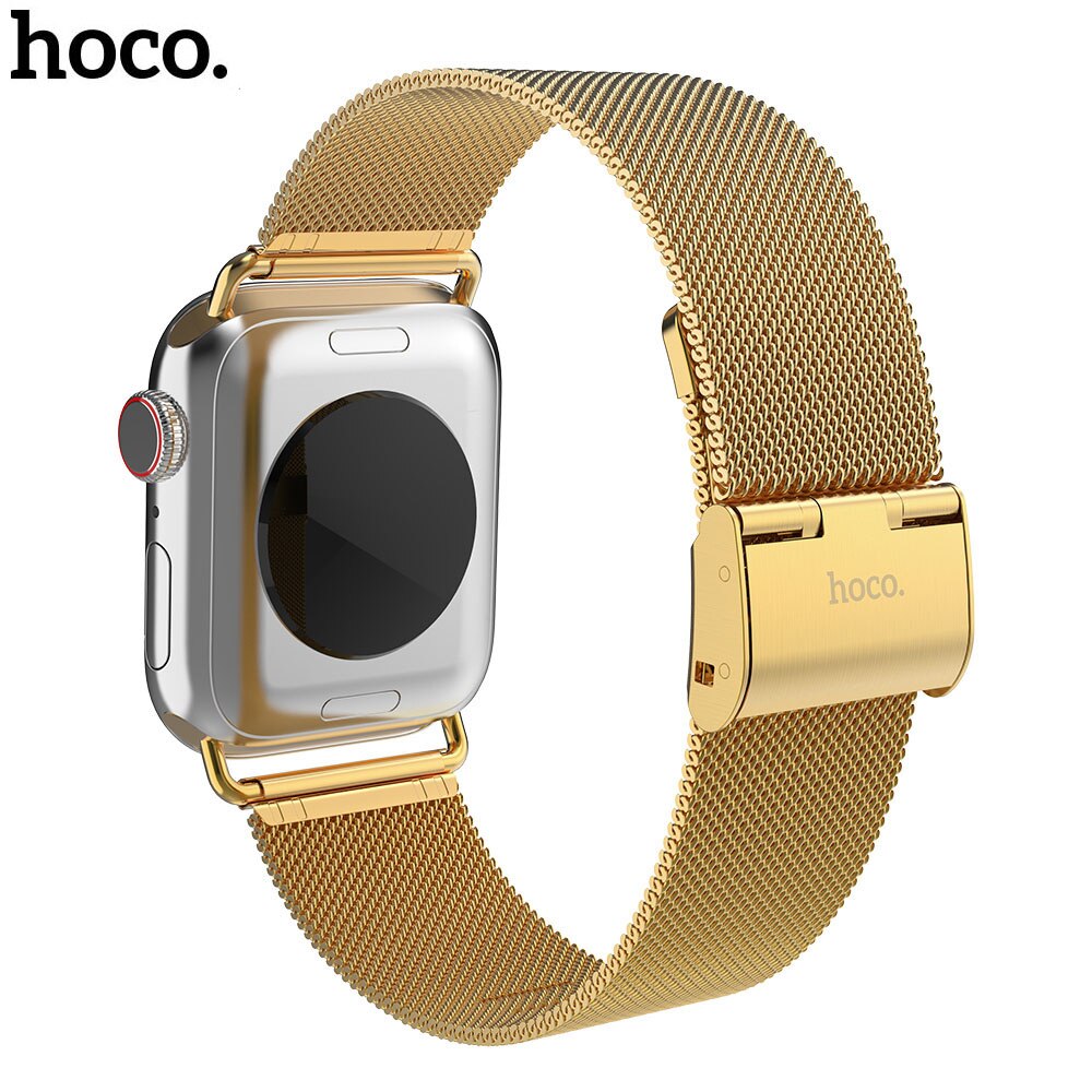 HOCO Milanese Schleife Edelstahl Strap für Apple Uhr Serie 1 2 3 4 5 Band Ersetzen Armband für iWatch 44/42mm 40/38mm Bands: Gold / 40mm 38mm