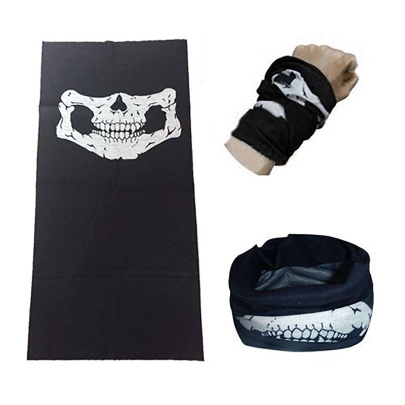 Halloween rekvisitter rædsel kranium kranium turban tørklæde multifunktionel magisk turban udendørs ridning varm maske tørklæde