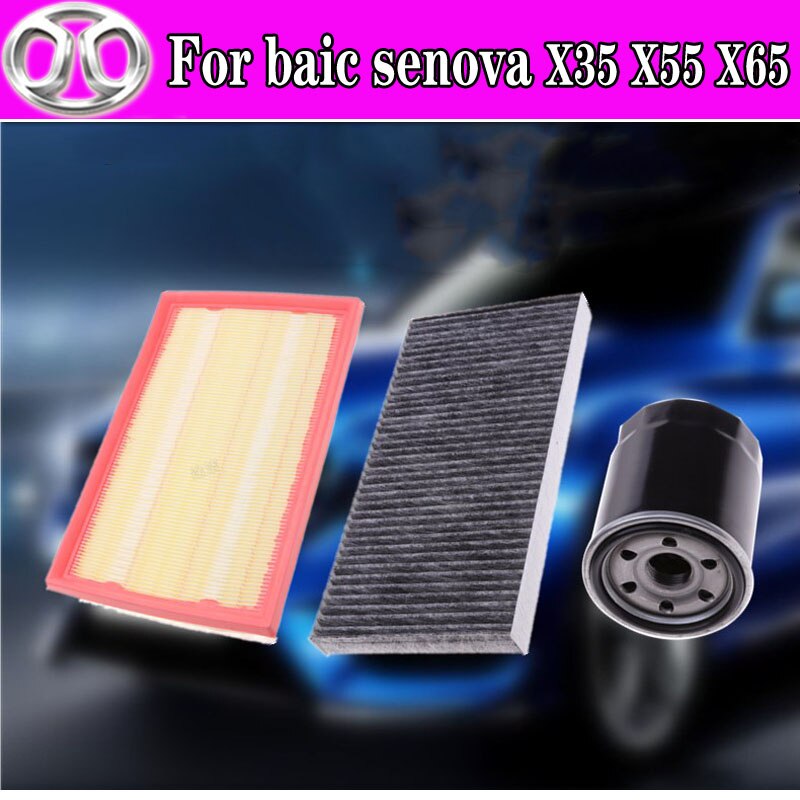 Nadaje się robić filtra powietrza BAIC Senova X35 X55 X65, filtr robić klimatyzatora, filtr oleju trzy zestaw filtrów