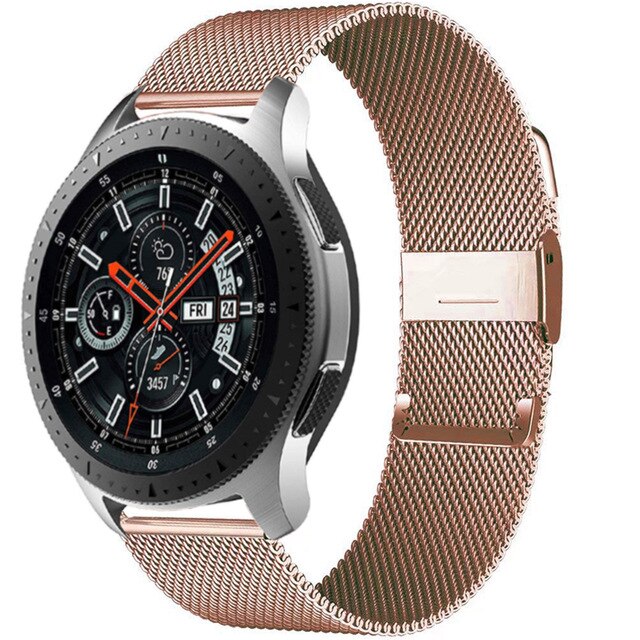 Milanese Band Voor Sumsang Galaxy Horloge 3 Galaxy Horloge Actieve 2 40/44Mm Metaal Rvs 20Mm 22Mm Riem Voor Huawei Horloge: Rose gold / 22mm